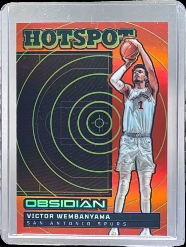 Victor Wembanyama 2024 Obsidian #8 Hotspot - Electric Etch Orange Flood /99 RAW