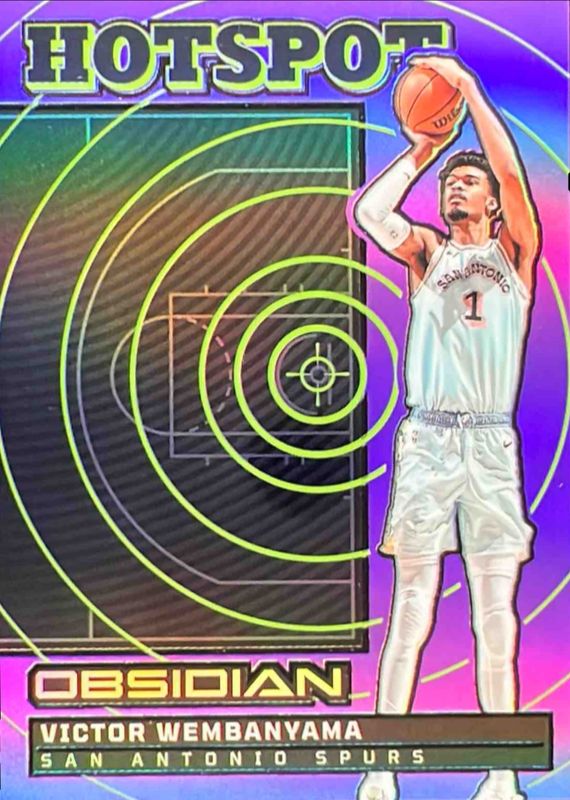 Victor Wembanyama 2024 Obsidian #8 Hotspot - Electric Etch Purple Flood /75 RAW