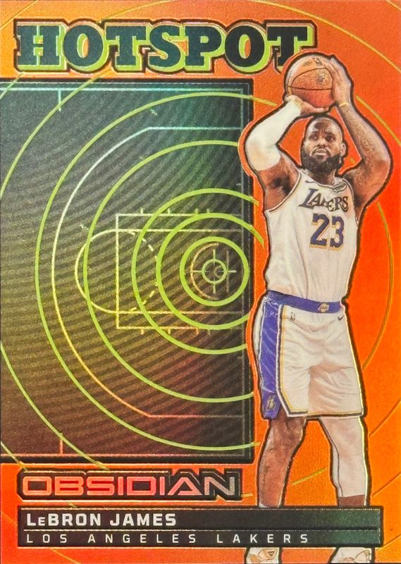 LeBron James 2024 Obsidian #11 Hotspot - Electric Etch Orange Flood /99 RAW