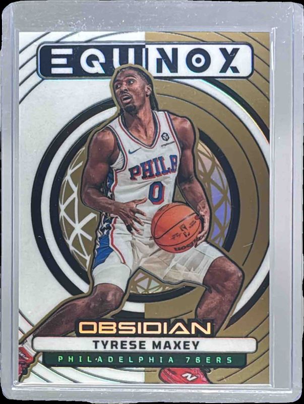 Tyrese Maxey 2024 Obsidian #20 Equinox - Electric Etch Bronze Flood /60 RAW