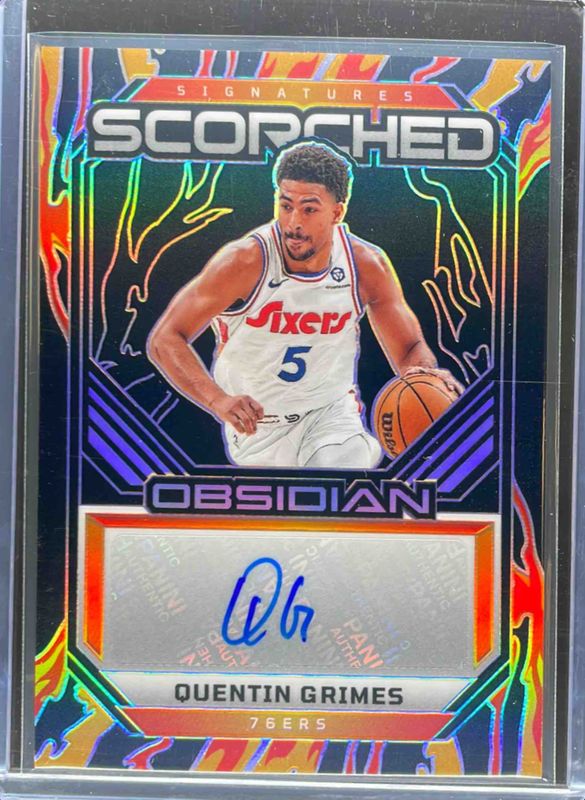 Quentin Grimes 2024 Obsidian #SS-QGP Scorched Signatures /149 RAW