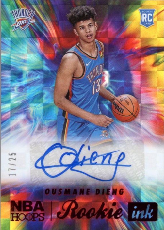 Ousmane Dieng 2022 Hoops #RI-OMD Rookie Ink - Red /25 RAW