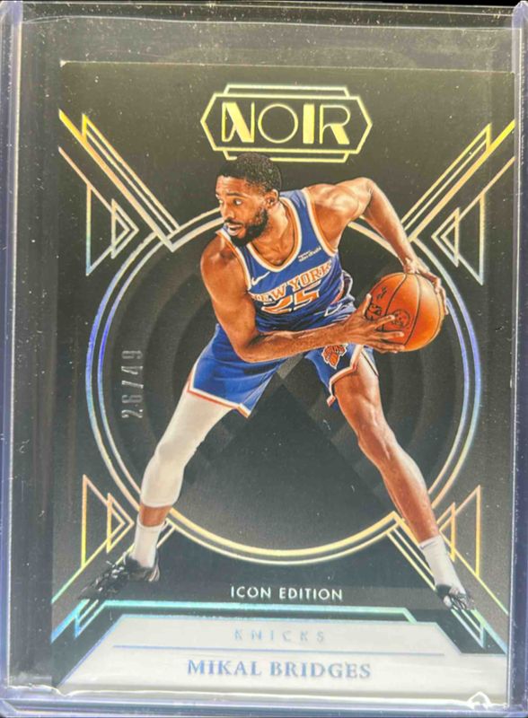 Mikal Bridges 2024 Noir #129 Base Icon Edition - Holo Silver /49 RAW