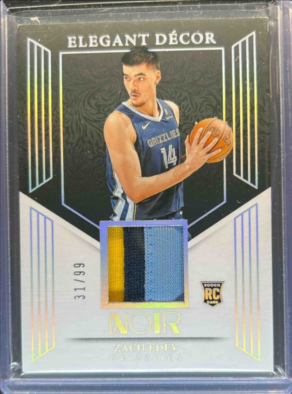 Zach Edey 2024 Noir #11 Elegant Decor Rookie Jerseys /99 RAW