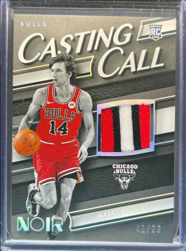 Matas Buzelis 2024 Noir #3 Casting Call Memorabilia /99 Rookie RAW