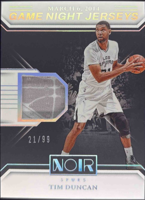 Tim Duncan 2024 Noir #20 Game Night Jerseys /99 RAW