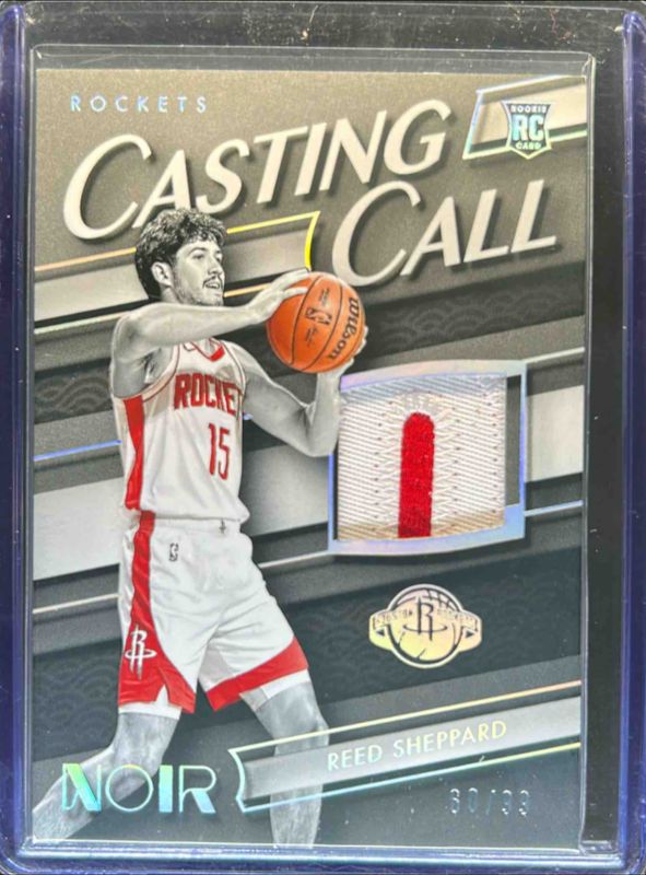 Reed Sheppard 2024 Noir #20 Casting Call Memorabilia /99 Rookie RAW