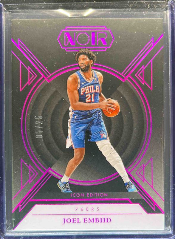 Joel Embiid 2024 Noir #89 Base Icon Edition - Holo Ruby /25 RAW