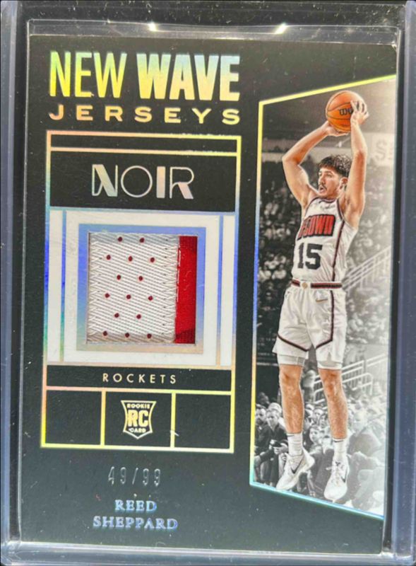 Reed Sheppard 2024 Noir #20 New Wave Jerseys /99 Rookie RAW