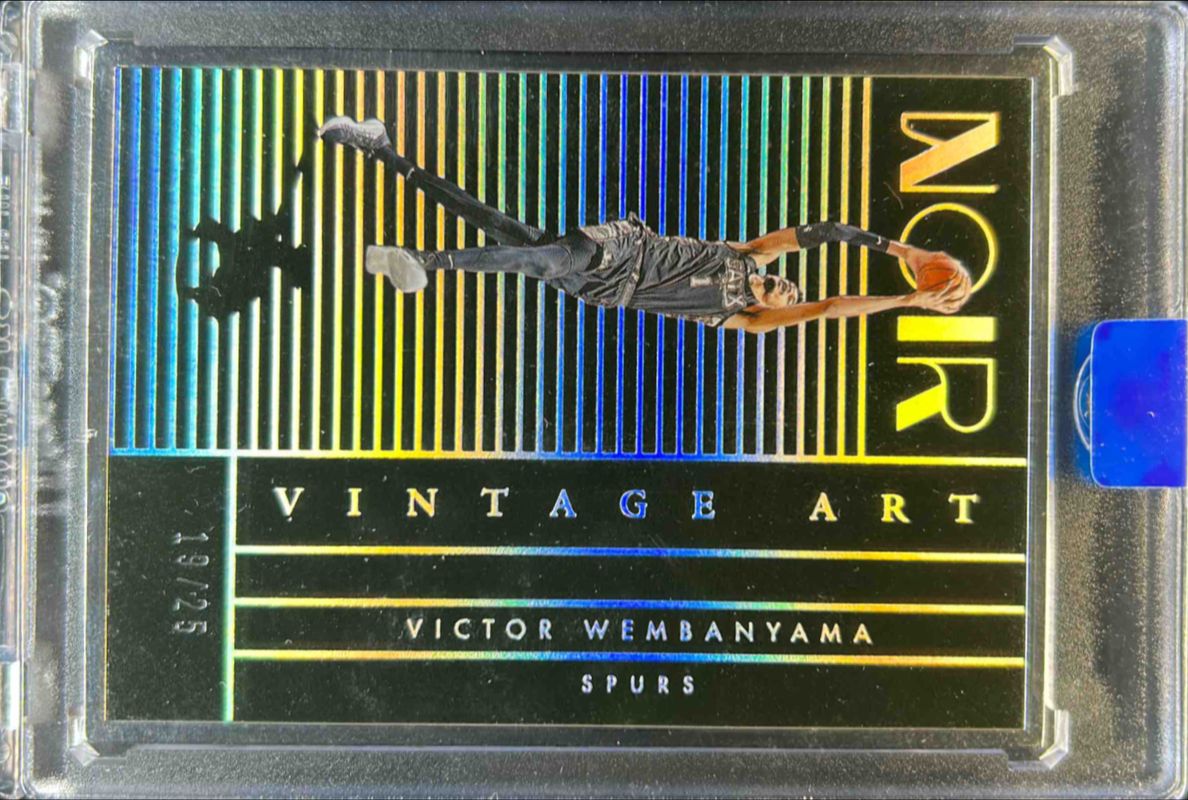 Victor Wembanyama 2024 Noir #286 Vintage Art /25 RAW