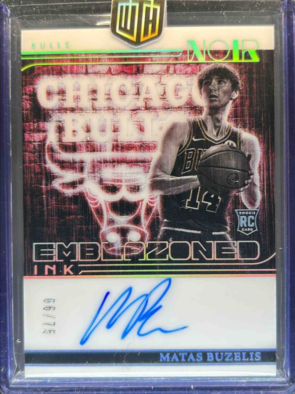 Matas Buzelis 2024 Noir #17 Emblazoned Ink /25 Rookie RAW