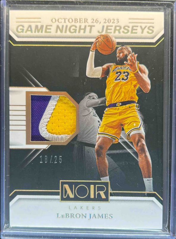 LeBron James 2024 Noir #3 Game Night Jerseys - Holo Gold /10 RAW