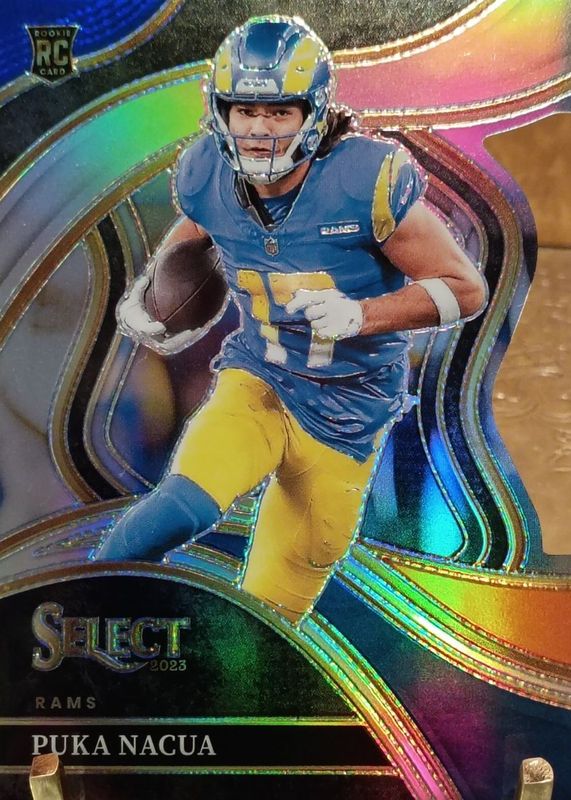 Puka Nacua 2023 Select #224 Club Level Blue & Orange Die-Cut /35 Rookie RAW