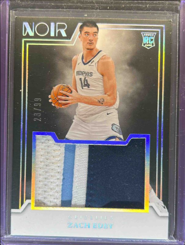 Zach Edey 2024 Noir #24 Rookie Jumbo Material /99 RAW
