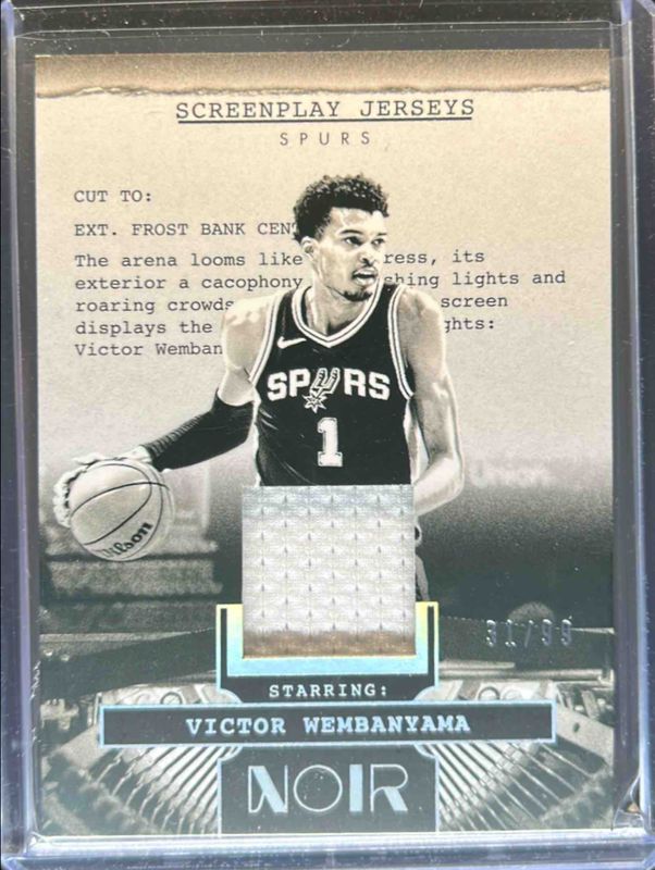 Victor Wembanyama 2024 Noir #5 Screenplay Jerseys /49 RAW