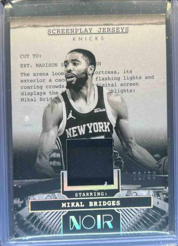 Mikal Bridges 2024 Noir #32 Screenplay Jerseys /49 RAW