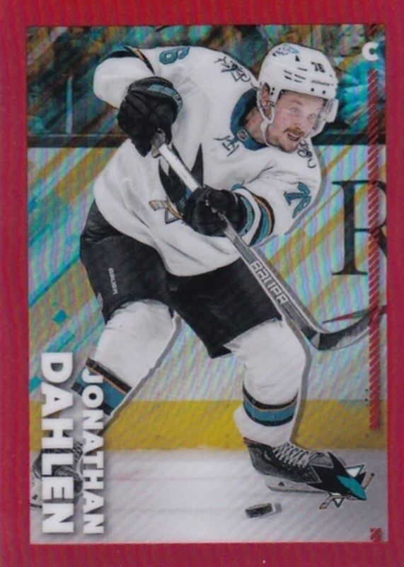 Jonathan Dahlen 2022 Topps Chrome NHL Sticker Collection #408 Red Refractor /5 RAW