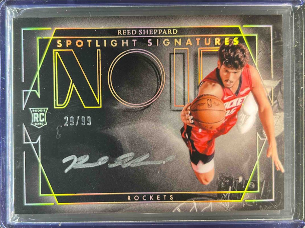 Reed Sheppard 2024 Noir #3 Spotlight Signatures Horizontal /99 Rookie RAW
