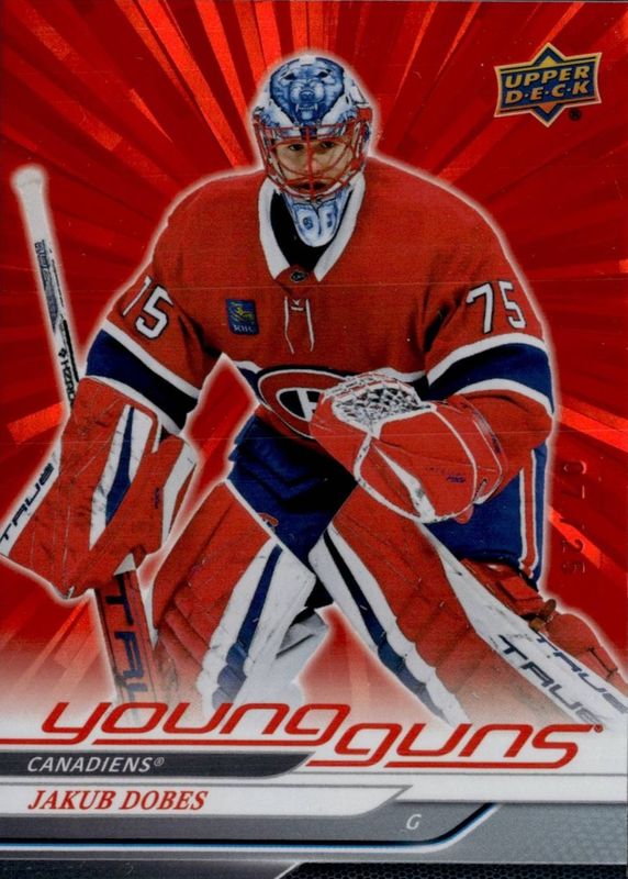 Jakub Dobes 2024 Upper Deck Extended Series #726 Young Guns - Outburst Red /25 Rookie RAW