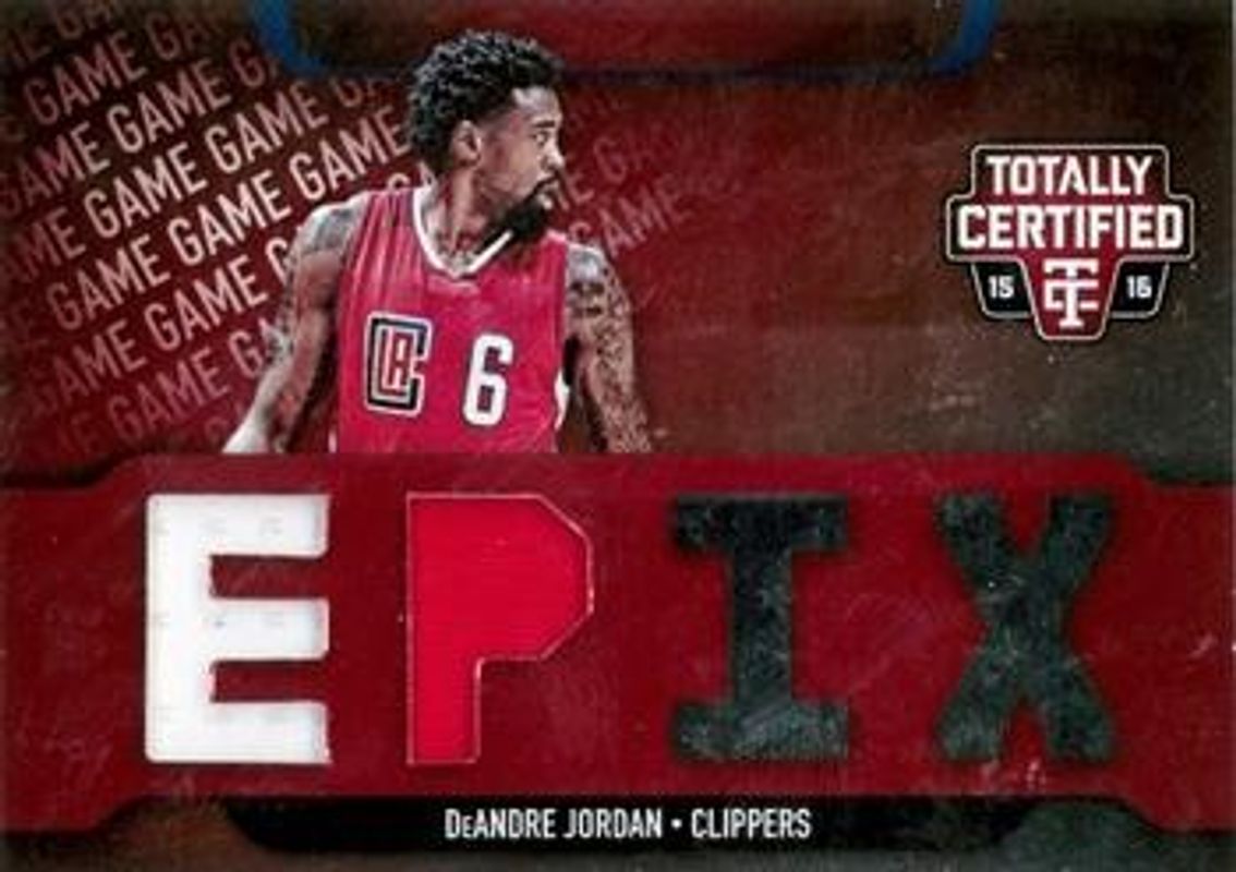 DeAndre Jordan 2015 Totally Certified #EPIX-DJ2 EPIX Game Dual Memorabilia /99 RAW