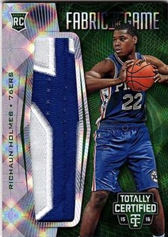 Richaun Holmes 2015 Totally Certified #FRJ-RH Fabric of the Game Rookie Jersey - Green /5 RAW