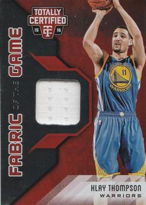 Klay Thompson 2015 Totally Certified #FG-KT Fabric of the Game Materials - Red /199 RAW