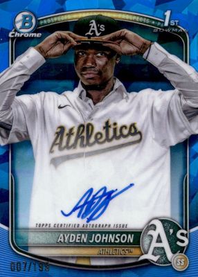 2025 Bowman Chrome Sapphire Edition #CPSA-AJ Prospect Auto /199 (1st)
