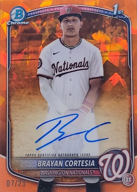2025 Bowman Chrome Sapphire Edition #CPSA-BC Prospect Auto - Orange /25 (1st)