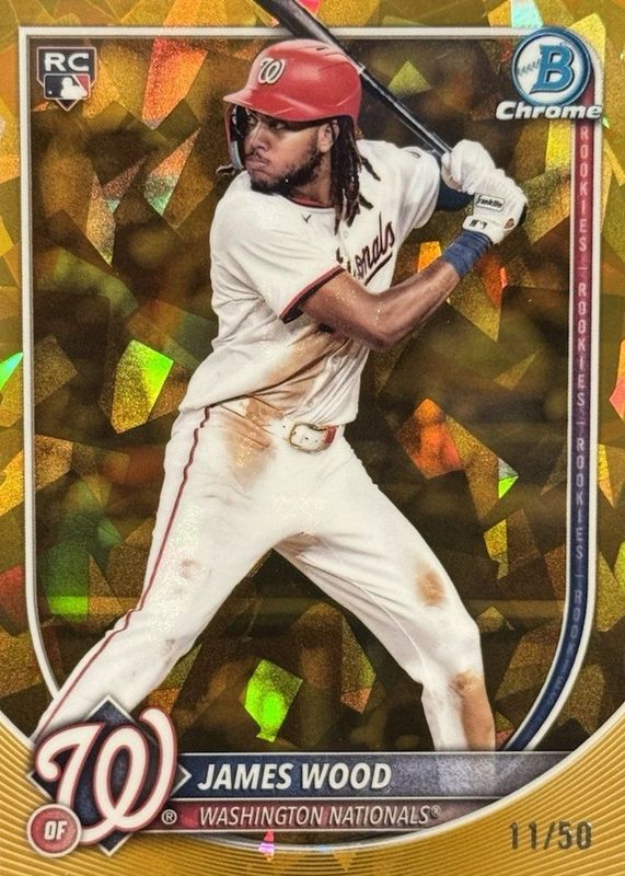 James Wood 2025 Bowman Chrome Sapphire Edition #29 Gold /50 Rookie RAW