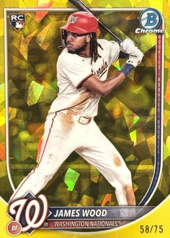 James Wood 2025 Bowman Chrome Sapphire Edition #29 Yellow /75 Rookie RAW