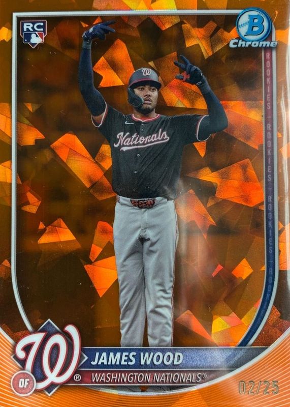 James Wood 2025 Bowman Chrome Sapphire Edition #29 Image Variation - Orange /25 Rookie RAW