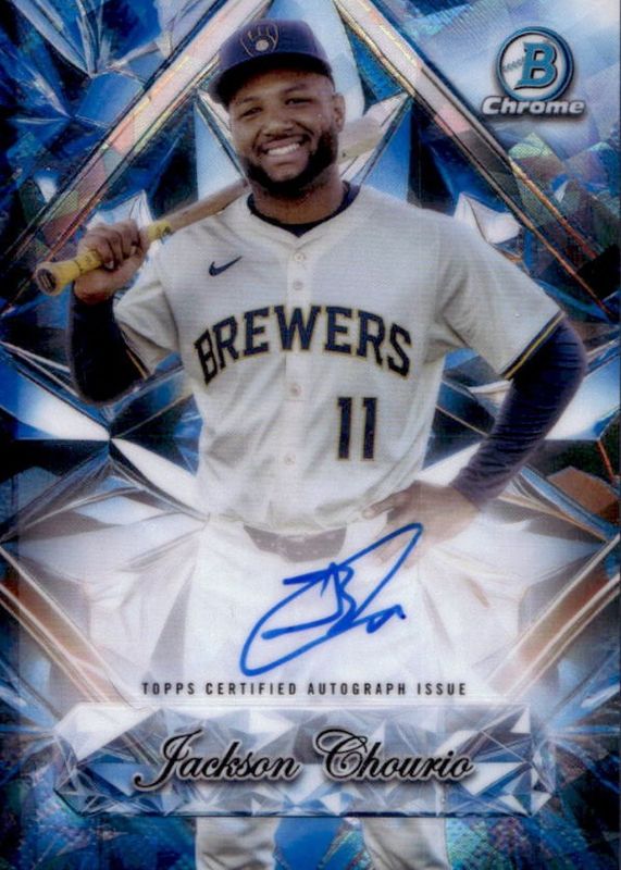 Jackson Chourio 2025 Bowman Chrome Sapphire Edition #SSA-JC Sapphire Selections Autographs RAW
