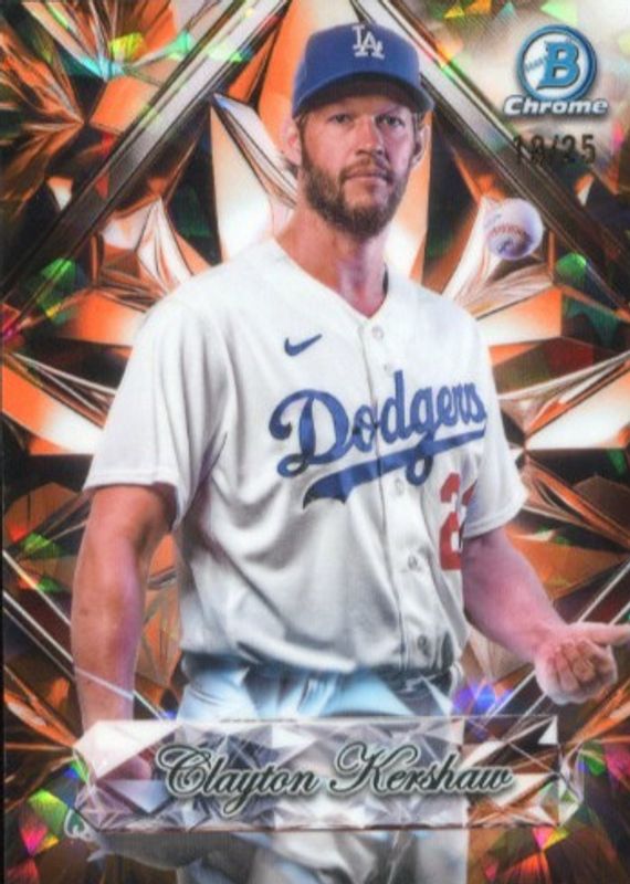 Clayton Kershaw 2025 Bowman Chrome Sapphire Edition #SS-3 Sapphire Selections - Orange /25 RAW