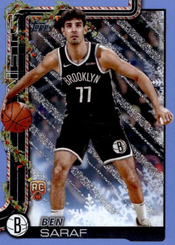 2025 Topps Holiday #H186 Light Blue & White Glitter