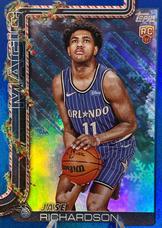 2025 Topps Holiday #H185 Blue Metallic Glitter