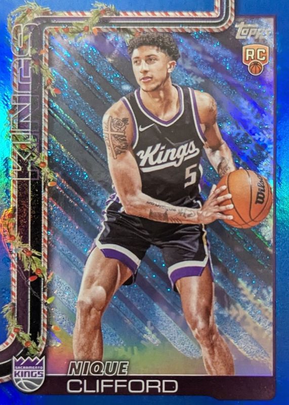 2025 Topps Holiday #H184 Blue Metallic Glitter