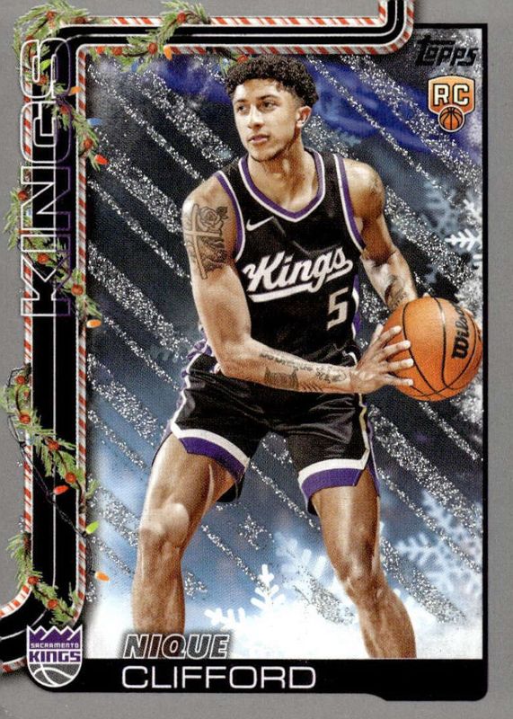 Nique Clifford 2025 Topps Holiday #H184 Glitter Rookie RAW