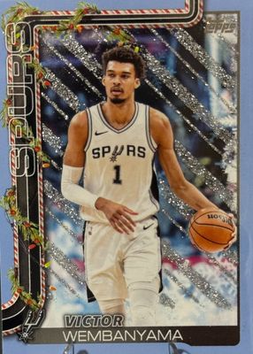 2025 Topps Holiday #H156 Light Blue & White Glitter