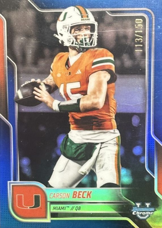 2025 Bowman Chrome University #138 Blue Refractor /150