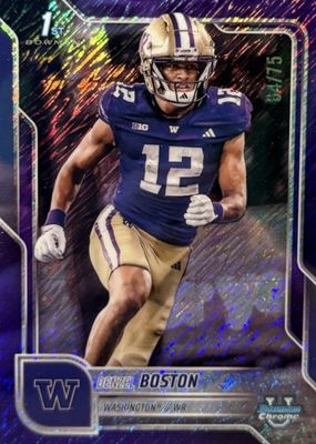 2025 Bowman Chrome University #34 Purple Shimmer Refractor /75 (1st)