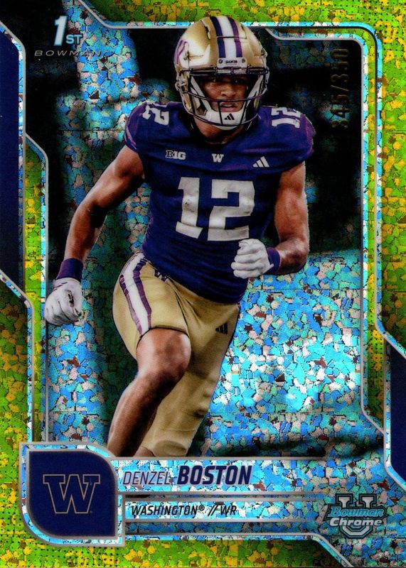 2025 Bowman Chrome University #34 Yellow Mini-Diamond Refractor /350 (1st)