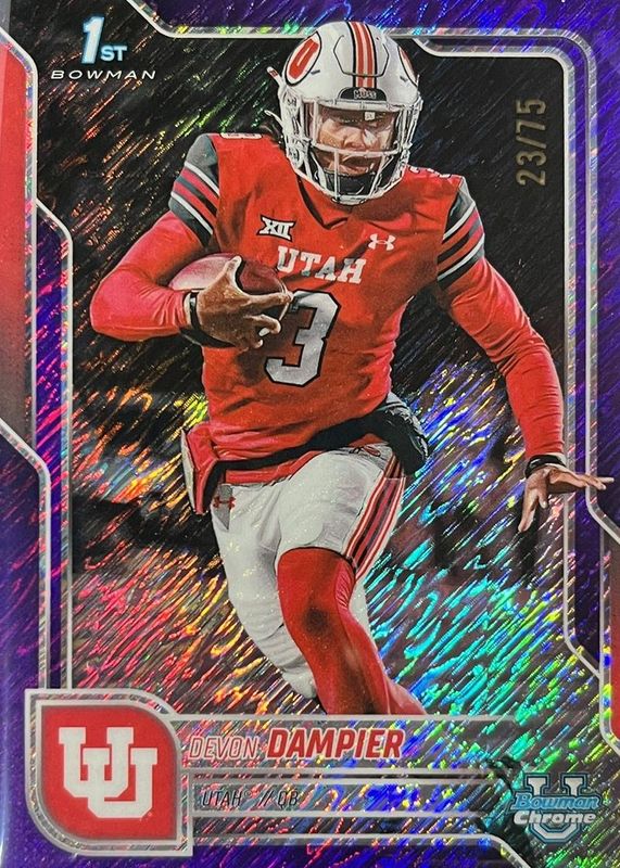 2025 Bowman Chrome University #3 Purple Shimmer Refractor /75 (1st)