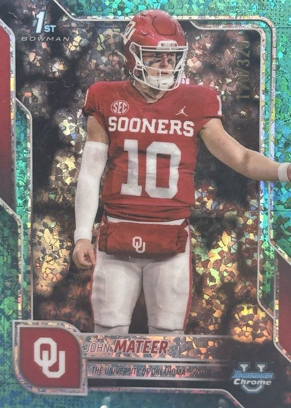 2025 Bowman Chrome University #1 Aqua Mini-Diamond Refractor /325 (1st)