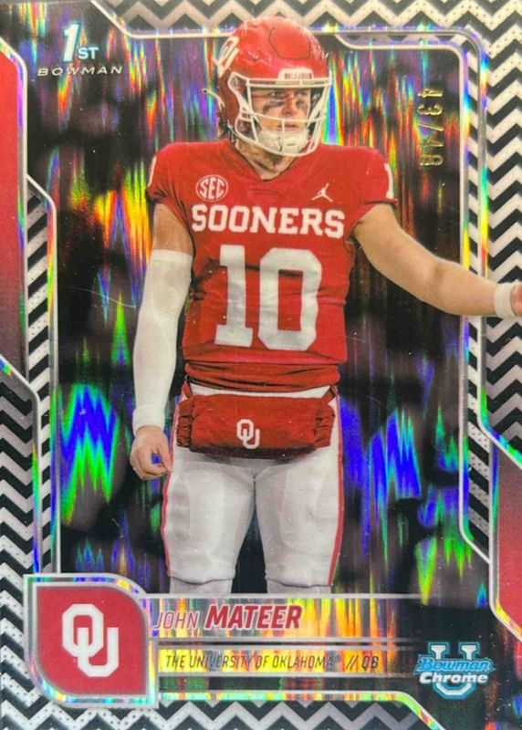 2025 Bowman Chrome University #1 Black & White Stealth Refractor /48 (1st)