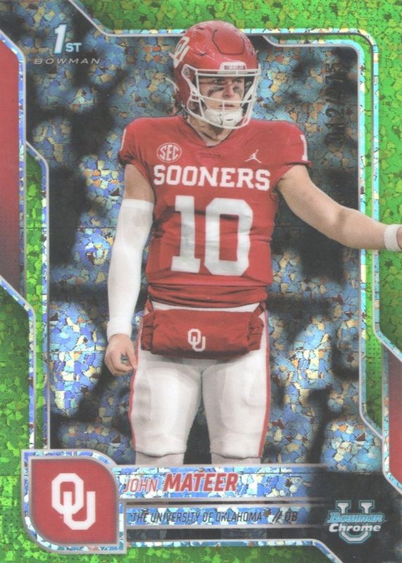 2025 Bowman Chrome University #1 Lime Green Mini-Diamond Refractor /275 (1st)