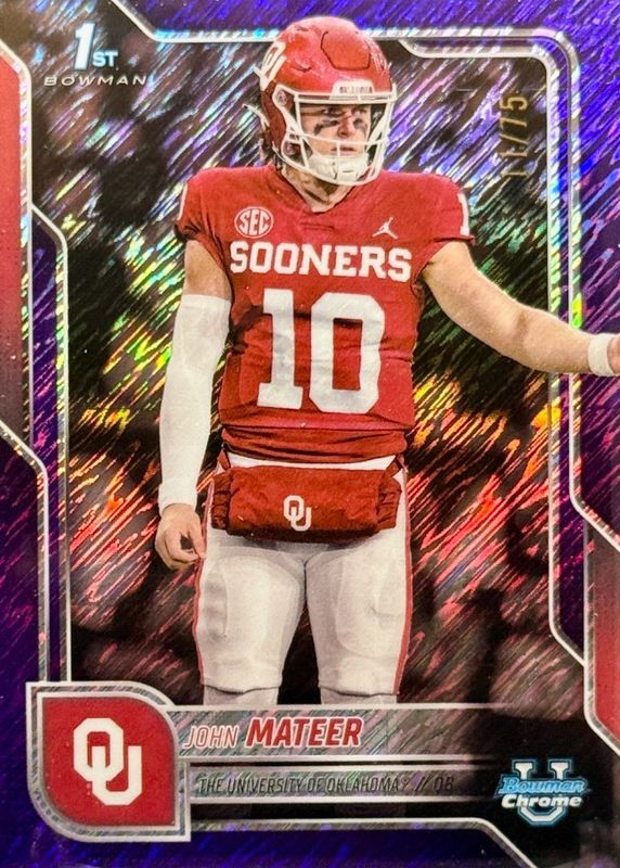 2025 Bowman Chrome University #1 Purple Shimmer Refractor /75 (1st)