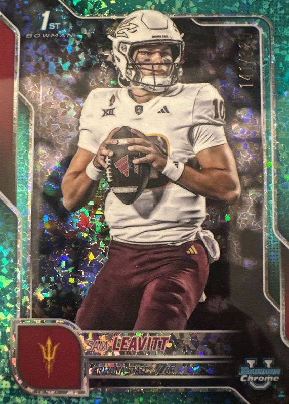 2025 Bowman Chrome University #195 Aqua Mini-Diamond Refractor /325 (1st)