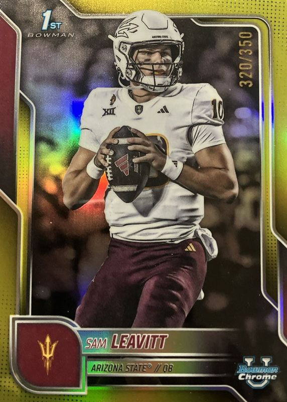 2025 Bowman Chrome University #195 Yellow Refractor /350 (1st)