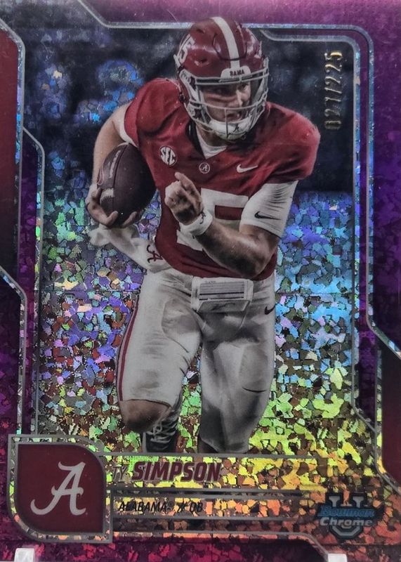 2025 Bowman Chrome University #151 Fuchsia Mini-Diamond Refractor /225