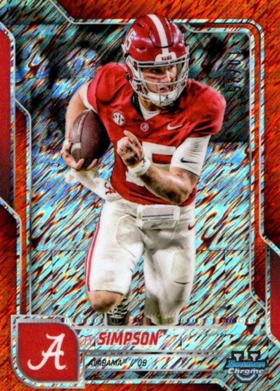 2025 Bowman Chrome University #151 Orange Shimmer Refractor /25